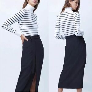 French Connection Babysoft Striped TurtleNeck Sweater